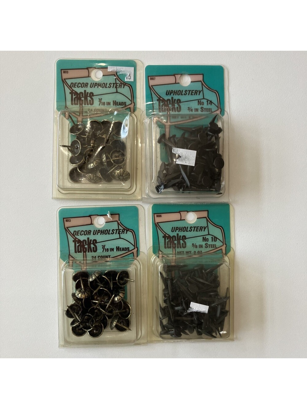 Upholstery Tacks Variety 4 Pack Decor Bronze Tone Floral 7/16" + Steel 3/4" 5/8"